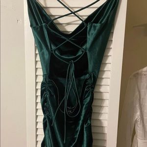 Becca Satin Lace-Up Ruched Mini Dress/hoco dress